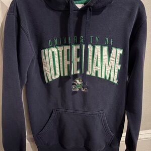 Champion Navy Hoodie with Green Trim